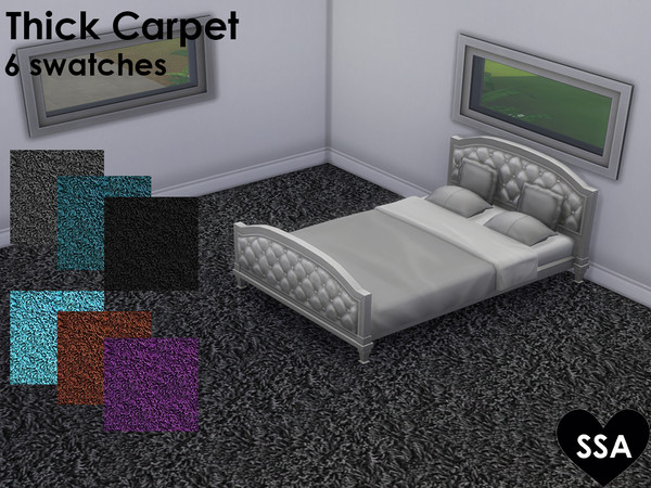 Sims 4 — Thick Carpet by SulSulAdrianna — A thick carpet with 6 swatches.