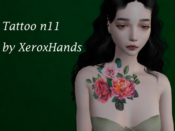 Sims 4 — Tattoo n11 by XeroxHands — Tattoo n11 All genders Teen+ HQ compatible 