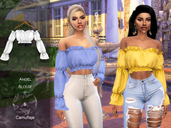 The Sims Resource - Camuflaje - Angel (Blouse)