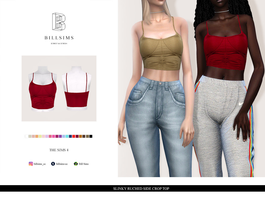 The Sims Resource Slinky Ruched Side Crop Top