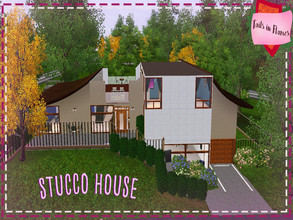 Sims 3 — Stucco House by Tails_in_Flames — 3 br, 3 ba. Split level modern Japanese styled house for your sims.