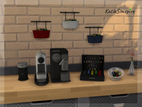 Sims 4 — Nespresso set by Katiesimspire — Nespresso decorative set. Items in the set: - NespressoDeLonghi - Nespresso