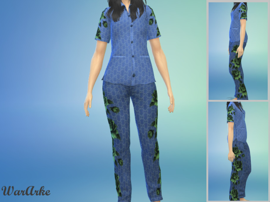 The Sims Resource - Billie Eilish Design Pajamas Imitation (WarArke)