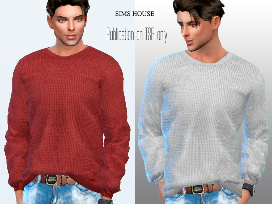 The Sims Resource Mens Knitted Sweater Without A Pattern
