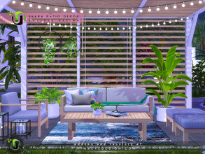Sims 4 — Shara Patio Decor by NynaeveDesign — Give your sims' backyard the perfect amount of shade and privacy with these