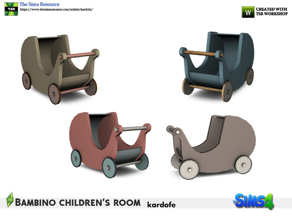 Sims 4 — kardofe_Bambino children's room _Stroller by kardofe — Baby stroller, toy stroller, decorative, in four