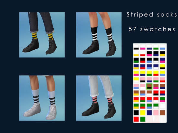 The Sims Resource | Striped Socks [male and female]