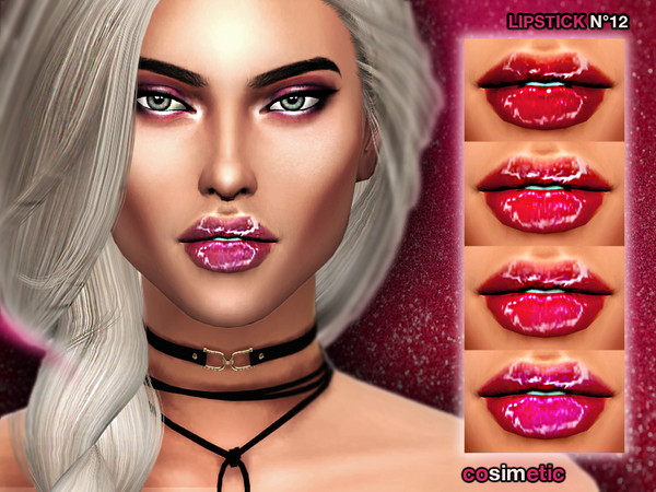 Sims 4 — Lipstick N12 by cosimetic — - This lipstick can use on all genders and from teen to elder. - Contains [ 12]