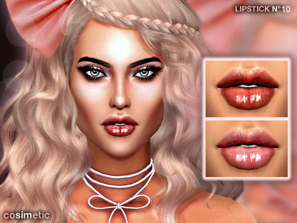 Sims 4 — Lipstick N10 by cosimetic — - This lipstick can use on all genders and from teen to elder. - Contains [ 12]