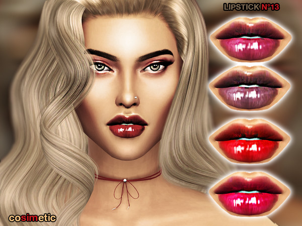 Sims 4 — Lipstick N13 by cosimetic — - This lipstick can use on all genders and from teen to elder. - Contains [ 12]
