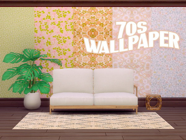 Leia T Unpleasantly The Sims Resource - 70s Pattern Wallpaper