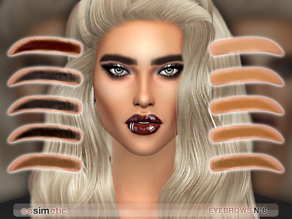 Sims 4 — Eyebrows N6 by cosimetic — - This eyebrow can use on all genders and from teen to elder. - Contains [ 12 ]