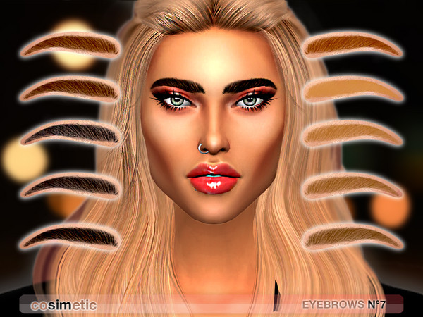 Sims 4 — Eyebrows N7 by cosimetic — - This eyebrow can use on all genders and from teen to elder. - Contains [ 12 ]