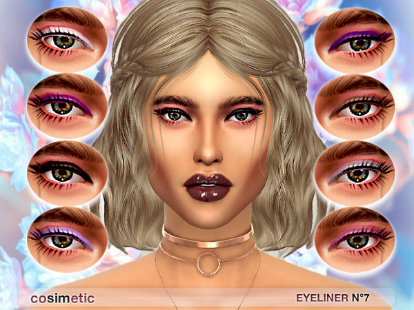 Sims 4 — Eyeliner N7 by cosimetic — - This eyeliner can use on all genders and from teen to elder. - Contains [10] colors