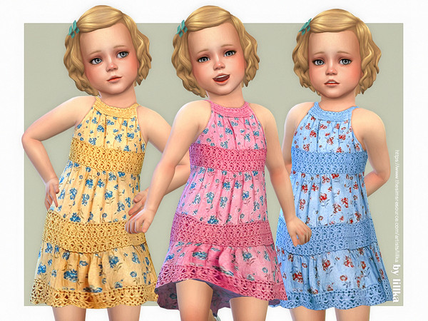 Sims 4 — Amelie Dress [NEEDS TODDLER STUFF] by lillka — Amelie Dress for Toddler 3 swatches Custom thumbnail YOU NEED the