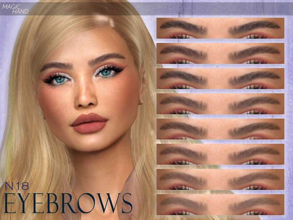 Sims 4 — [MH] Eyebrows N18 by MagicHand — --12 available colors-- --Compatible with HQ settings-- --CAS thumbnail--