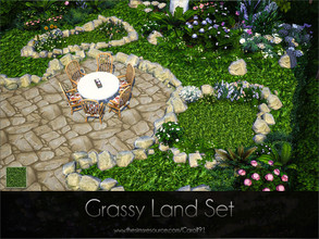 Sims 4 — Grassy Land Set  by Caroll912 — A set of a finer detail floor and larger detail terrain paint. Both creations