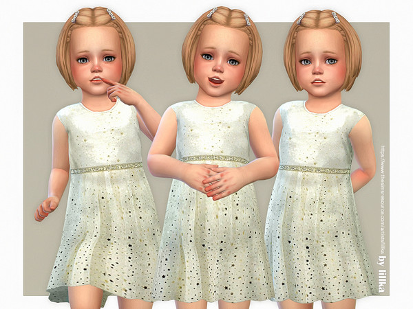 Sims 4 — Fiona Dress [NEEDS TODDLER STUFF] by lillka — Fiona Dress for Toddler Custom thumbnail YOU NEED the Toddler