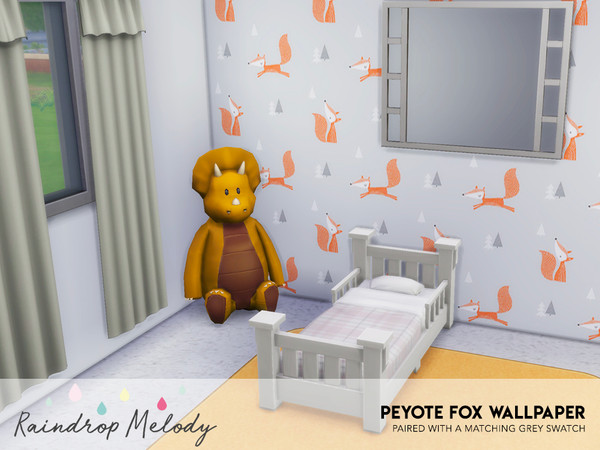 Sims 4 — Peyote Fox Wallpaper by RaindropMelody — A cute Peyote Fox wallpaper, perfect your toddler's room. Included is a