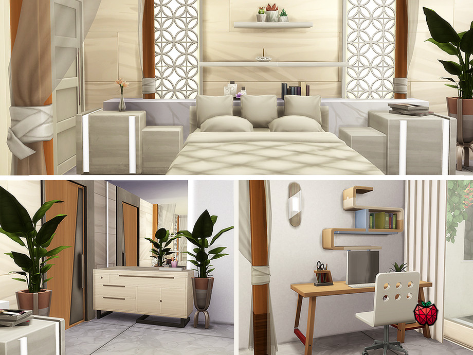 Sims 4 - Nessy - no cc by melapples - 2 bedroom house for a medium sized ho...