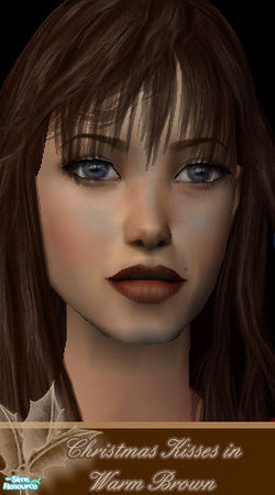 Sims 2 — Christmas Kisses Lip Collection - Indivi by lilloz — Warm Brown - Perfect for under the mistletoe