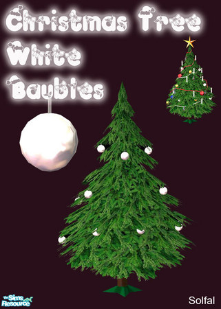 Sims 2 — Christmas Tree Baubles White by solfal — Baubles to use with my christmas tree. It has 2 colour options, you can