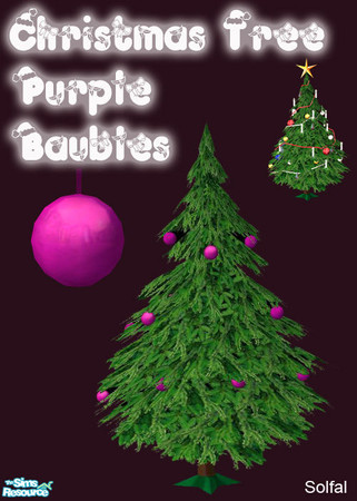 Sims 2 — Christmas Tree Baubles Purple by solfal — Baubles to use with my christmas tree. It has 2 colour options, you