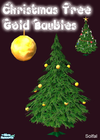 Sims 2 — Christmas Tree Baubles Gold by solfal — Baubles to use with my christmas tree. It has 2 colour options, you can