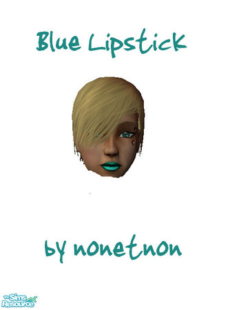 Sims 2 — blue lipstick by nonetnon — 