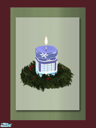 Sims 2 — Christmas Candle - Snowflakes by Shakeshaft — Part of a set of Christmas Candles set in a Wreath to brighten the