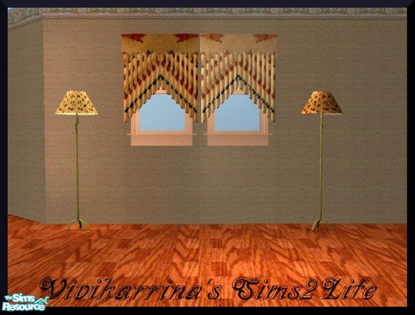 Sims 2 — Vivikry - Autumn Short Curtains by xkikkokry — I made this recolours from maxis stuff. Please Enjoy!!!