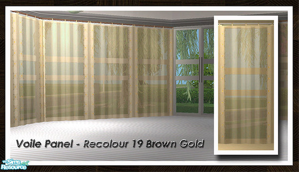 Sims 2 — Voile Panel - Recolour 19 Brown Gold by simtomatic — A dark brown and gold decorative pattern on the brown
