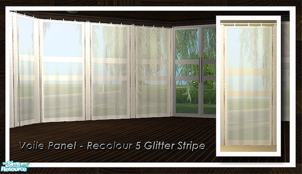 Sims 2 — Voile Panel - Recolour 5 Glitter Stripe by simtomatic — A silver glitter stripe on the plain white voile.
