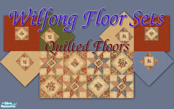 Sims 2 — Quilted Floors  by lwilfong — Coordinating carpets for the Quilted Panels Wall Set. Includes 8 carpets.