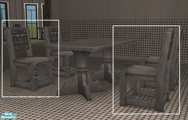 Sims 2 — "Infected" Recolor of Medieval Chair 2 by BeOSBoxBoy — A severely weathered and faded recolour of the