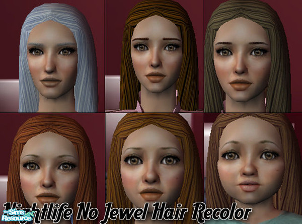 Sims 2 — Modern Brown No Jewel Vamp Hair  by a_midnight_raven — All ages including YA. Each age group has slightly