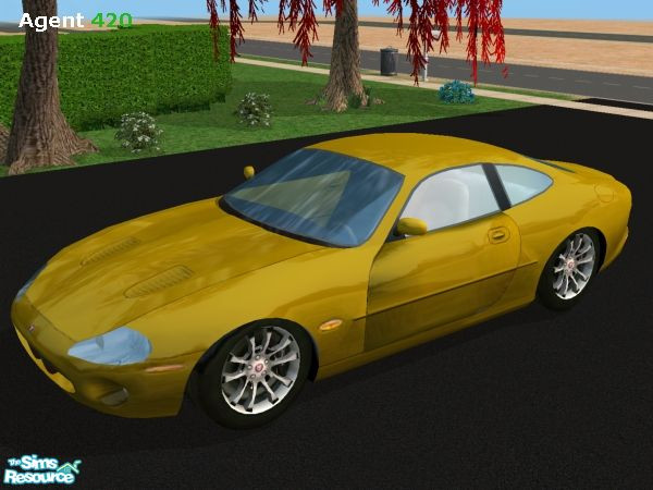 Sims 2 — Mustardblast Yellow Jaguar XKR Paint Job by Agent420 — A Mustardblast Yellow Jaguar XKR paint job. MESH created