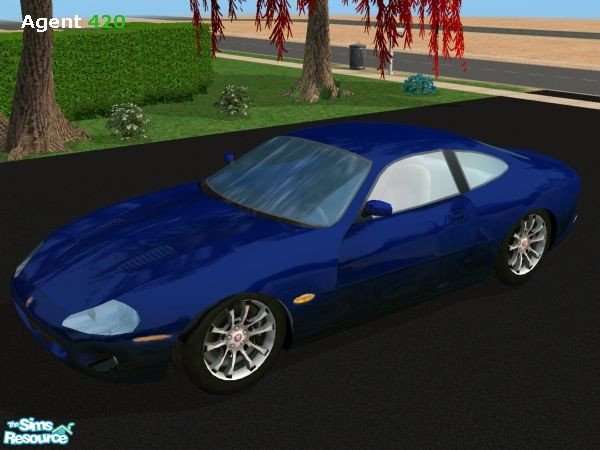 Sims 2 — Midnight Evil Blue Jaguar XKR Paint Job by Agent420 — A Midnight Evil Blue Jaguar XKR paint job. MESH created by