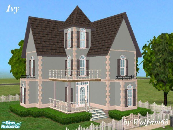 Sims 2 — Ivy by Wolfsim68 — This stylish home features a 3 storey tower with shuttered windows. The Livingroom,