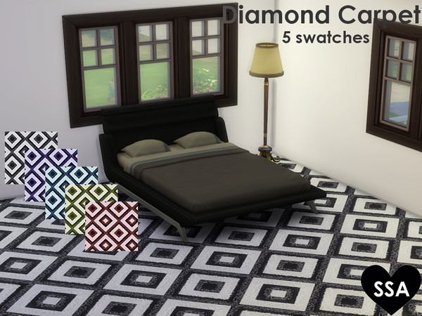 Sims 4 — Diamond Carpet by SulSulAdrianna — A diamond patterned carpet in 5 colors. Enjoy :)