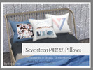 Sims 4 — Seventeen Pillows by soyosims — Set of pillows to put on your bed or couch, with the members of the K-pop group