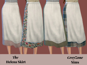 Sims 4 — Helena Apron Skirt - Patterns and Solids by greyzonesims — The Helena skirt comes in fifteen warm, cozy colors