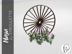 Sims 4 — Maya - Abandoned Wheel by Syboubou — This an abandoned wheel from an ancient carriage, made from metal that