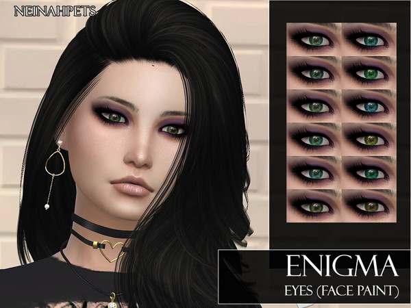 Sims 4 — Enigma Eyes by neinahpets — Duo toned sultry eyes. 12 Colors. Located in Face Paint category.
