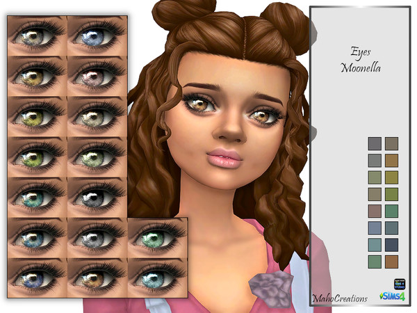 Sims 4 — Eyes Moonella by MahoCreations — basegame 16 colors in facepaint toddler to elder female and male