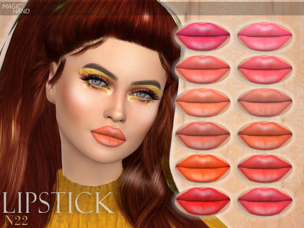 Sims 4 — [MH] Lipstick N22 by MagicHand — --16 available colors-- --Compatible with HQ settings-- --CAS thumbnail--