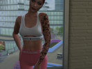 Sims 4 — Black flowers sleeve tattoo by JovelynG — Black sleeve tattoo * HQ compatible