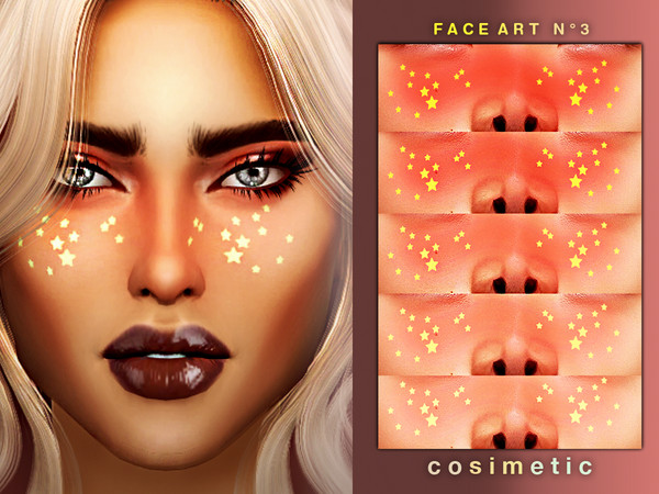 Sims 4 — Face Art / Tattoo N3 by cosimetic — - This tattooo can use on all genders and from teen to elder. - Contains [5]