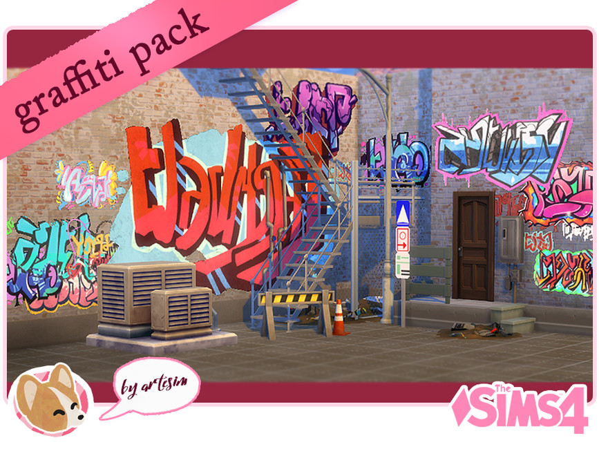 The Sims Resource Graffiti Wall Decor PackREQUIRES GET TOGETHER