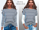 Sims 4 — Womens Long Sleeve Breton Striped T-shirt by Sims_House — Womens Long Sleeve Breton Striped T-shirt 6 options.